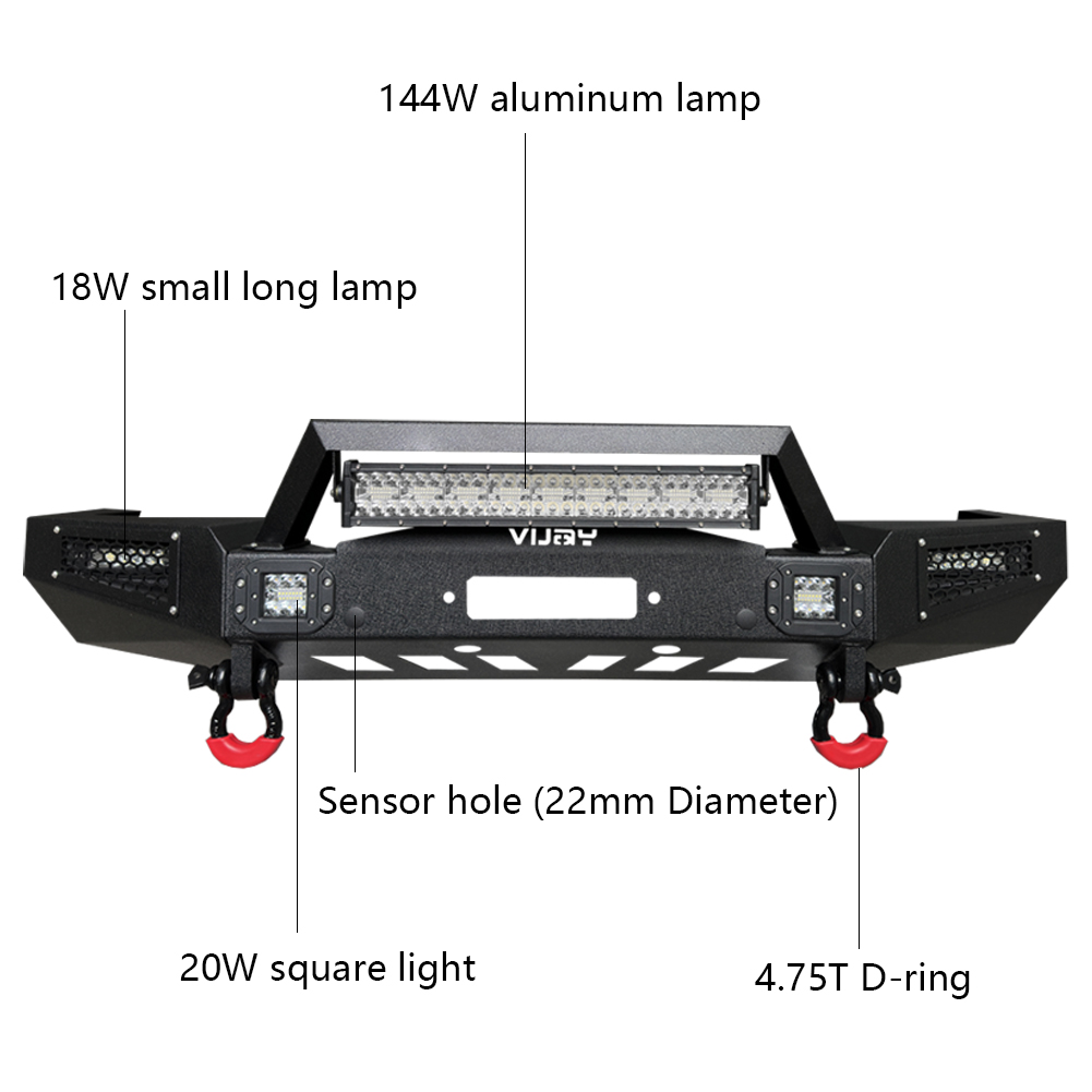 Vijay Front and Rear Bumper Fits 1998-2011 Ford Ranger (Except XLT)