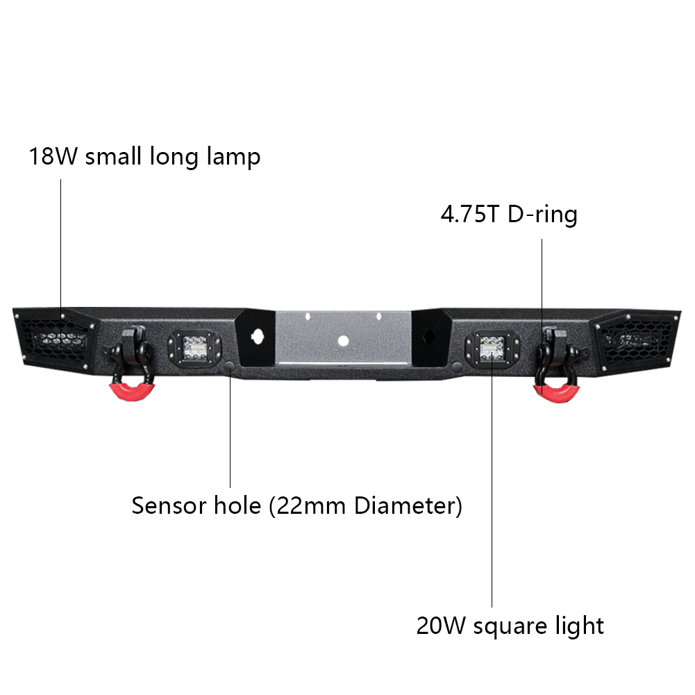 Vijay Front and Rear Bumper Fits 1998-2011 Ford Ranger (Except XLT)