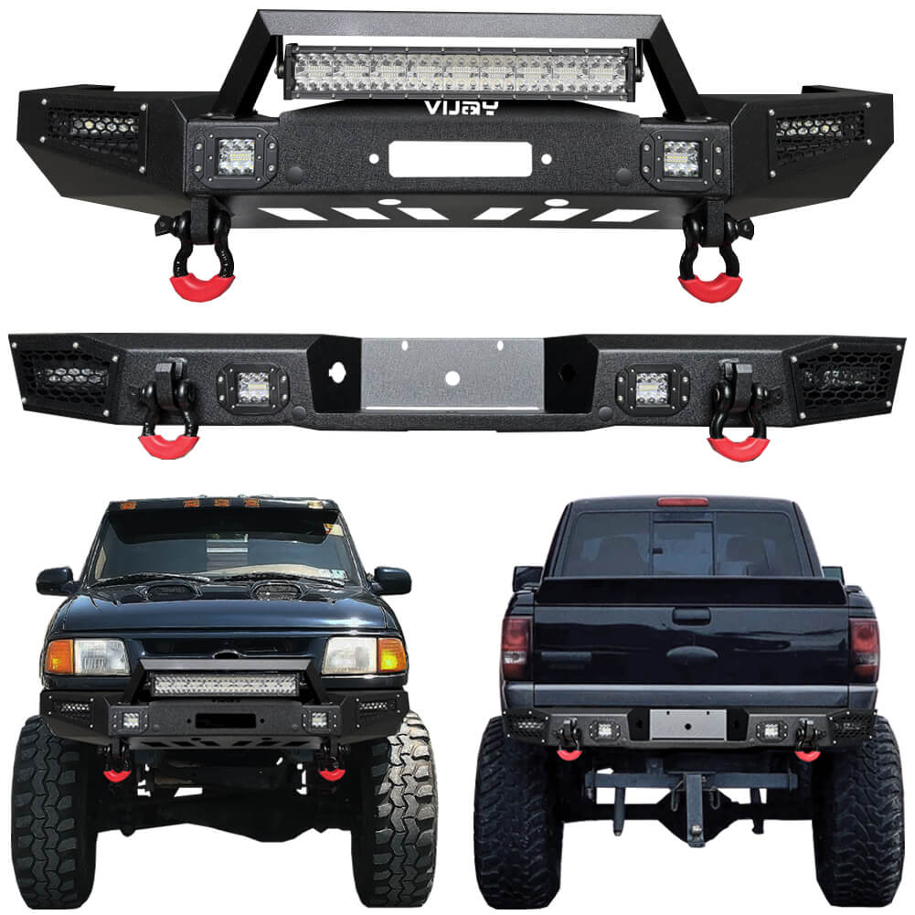 Vijay Front and Rear Bumper Fits 1993-1997 Ford Ranger (Except XLT)