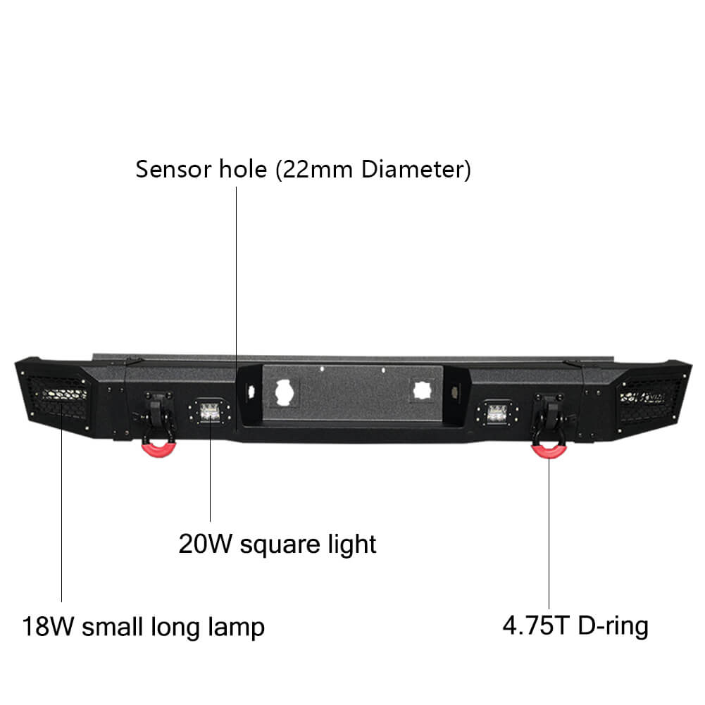 Vijay Rear Bumper Fits 2007-2013 Chevrolet Silverado 1500丨 GMC Sierra 1500