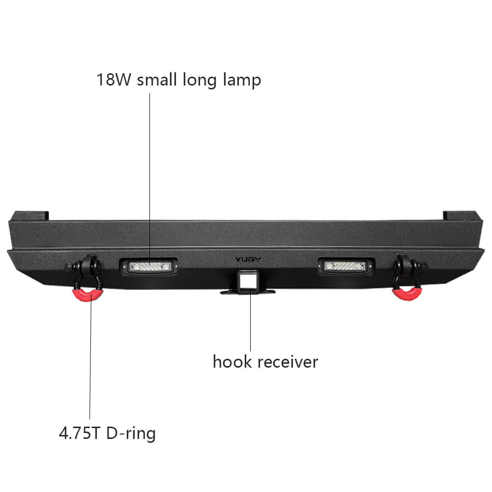 Vijay Rear Bumper Fits 1984-2001 Jeep Cherokee XJ