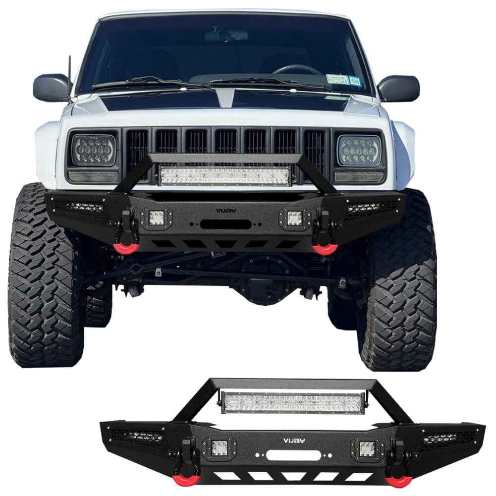 Vijay Front Bumper Fits 1984-2001 Cherokee XJ and 1984-2001 Comanche MJ