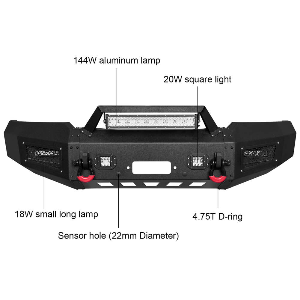 Vijay Front Bumper and Rear Bumper Fits 1997-2003 Ford F150 Extended Cab