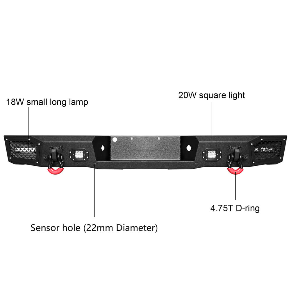 Vijay Front Bumper and Rear Bumper Fits 1997-2003 Ford F150 Extended Cab