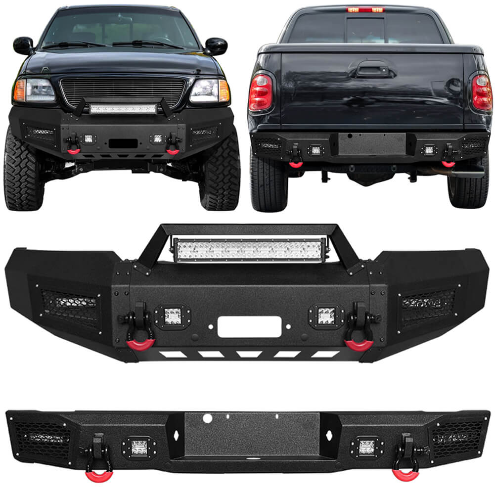 Vijay Front Bumper and Rear Bumper Fits 1997-2003 Ford F150 Crew Cab and Standard Cab