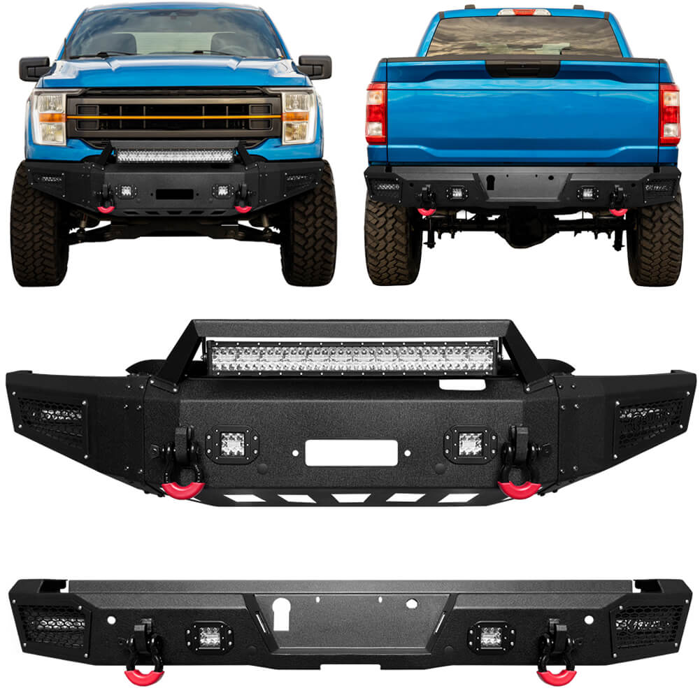 Vijay Front Bumper and Rear Bumper Fits 2021-2023 Ford F150 (Excluding 2022-2023 F150 Lighting EV)