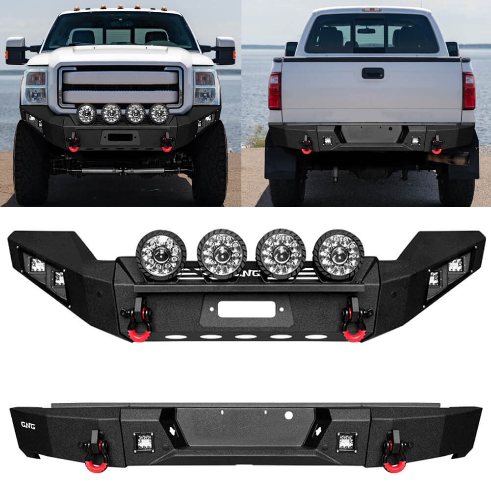 GNG Front and Rear Bumper Fits 2011-2016 Ford F250 F350 F450 Super Duty