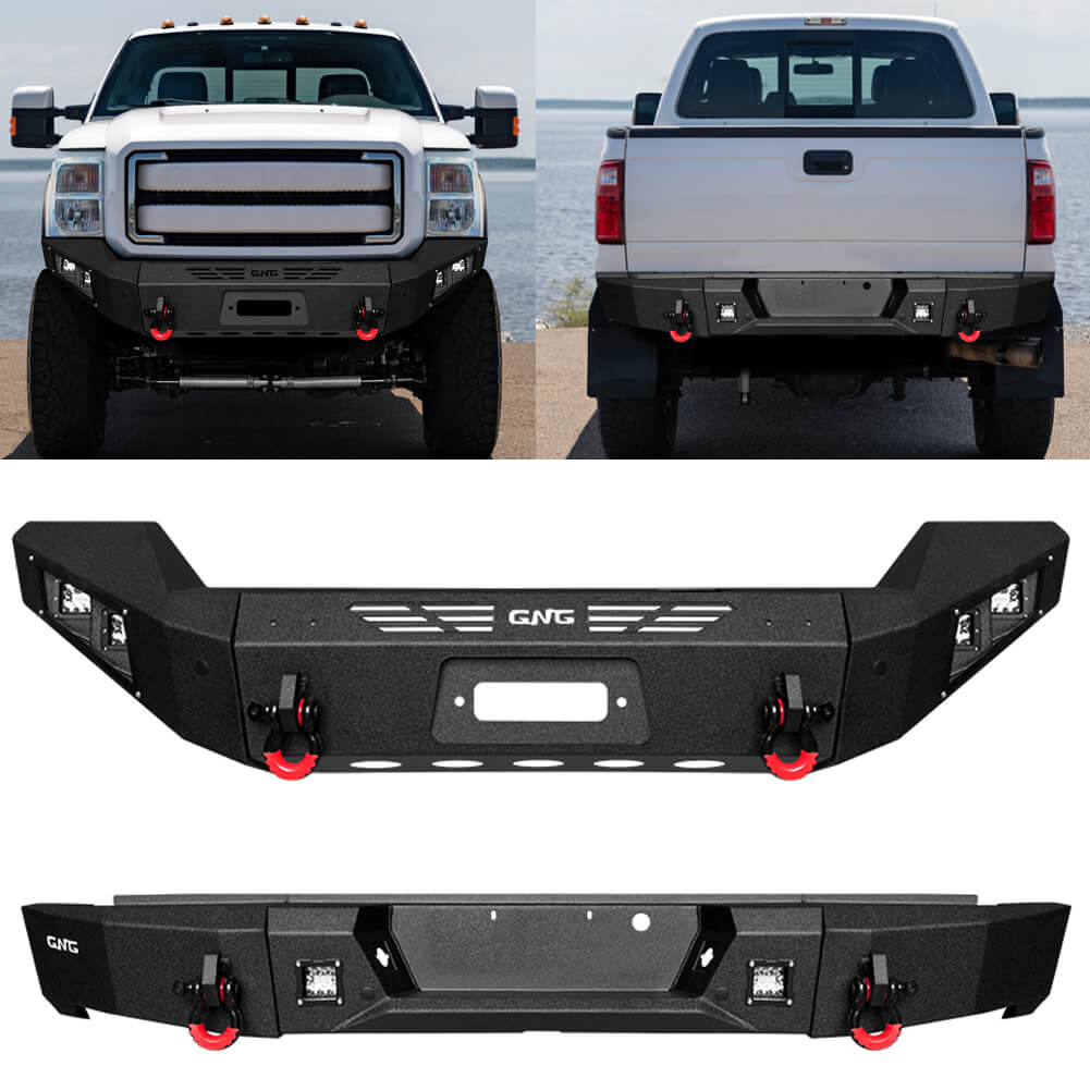 GNG Front and Rear Bumper Fits 2011-2016 Ford F250 F350 F450 Super Duty