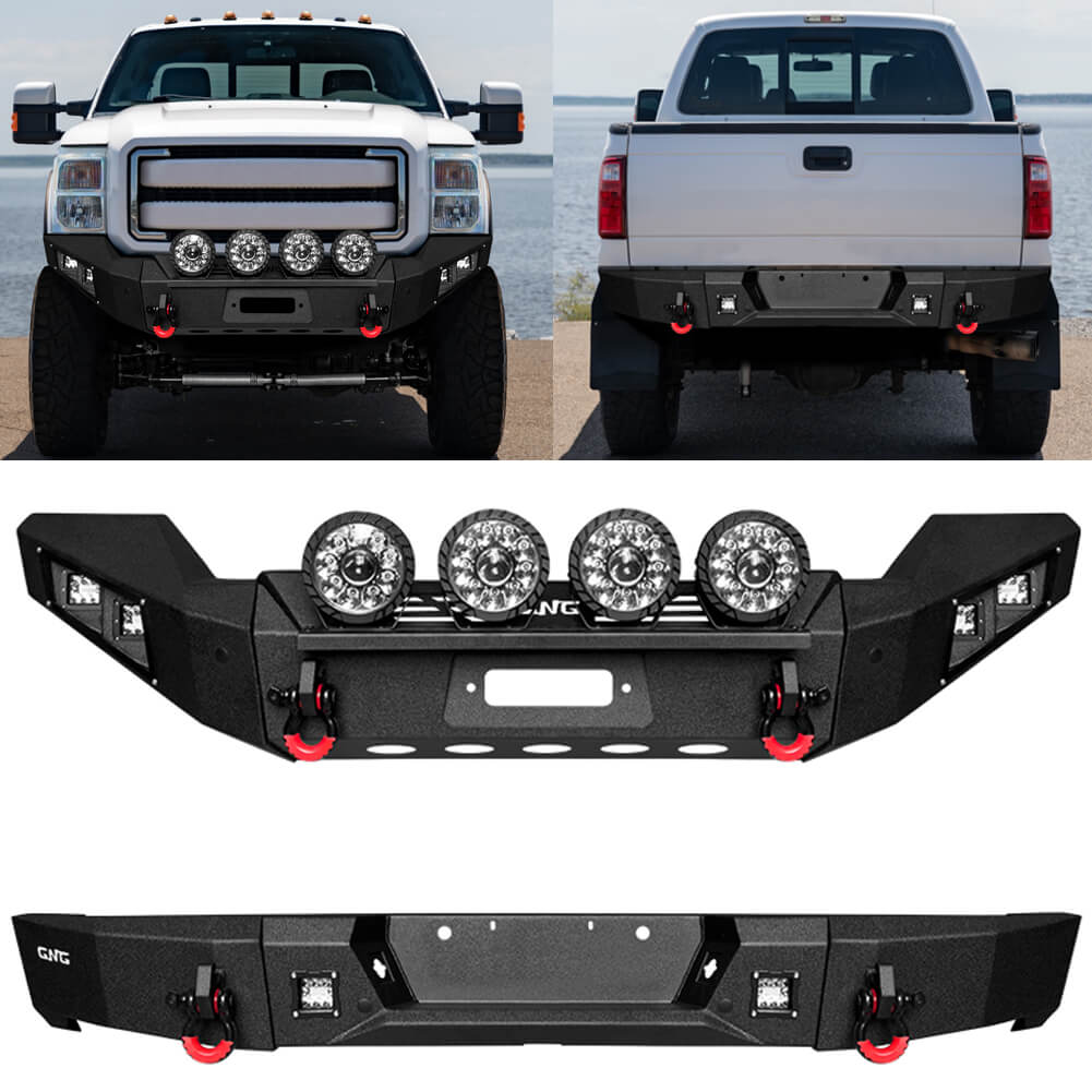 GNG Front and Rear Bumper Fits 2011-2016 Ford F250 F350 F450 Super Duty