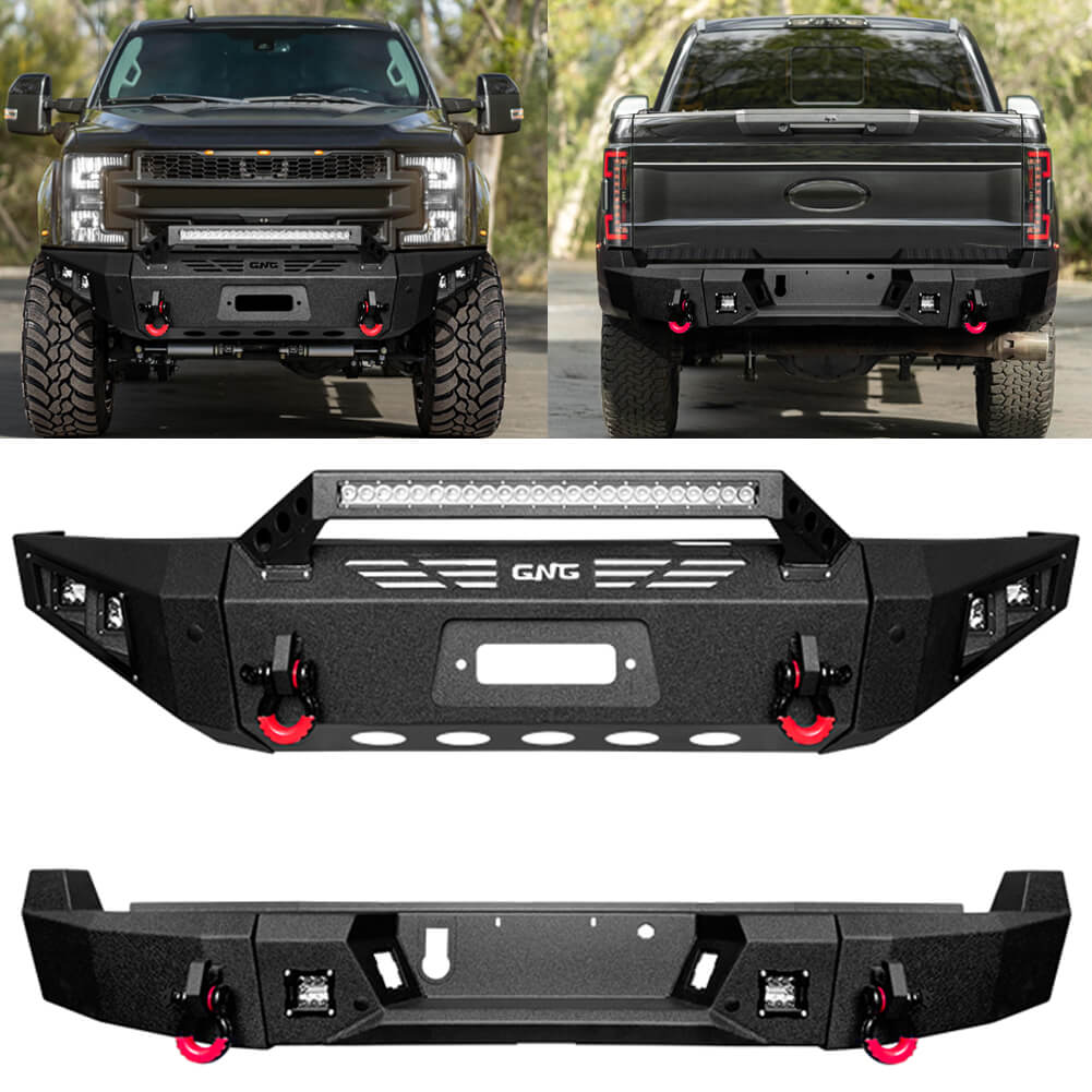 GNG Front and Rear Bumper Fits 2017-2022 Ford F250 F350 F450 Super Duty