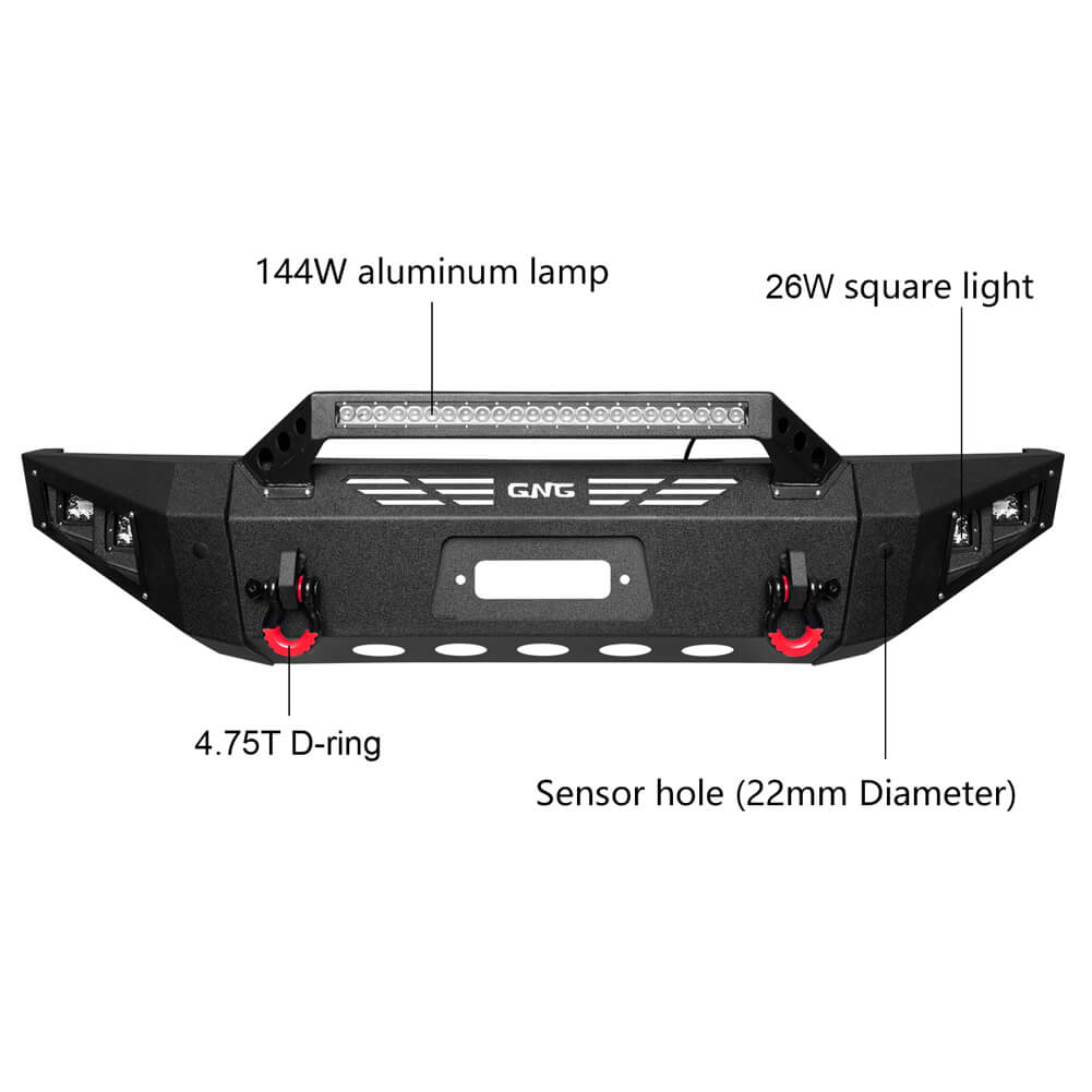 GNG Front and Rear Bumper Fits 2008-2010 Ford F250 F350 F450 Super Duty