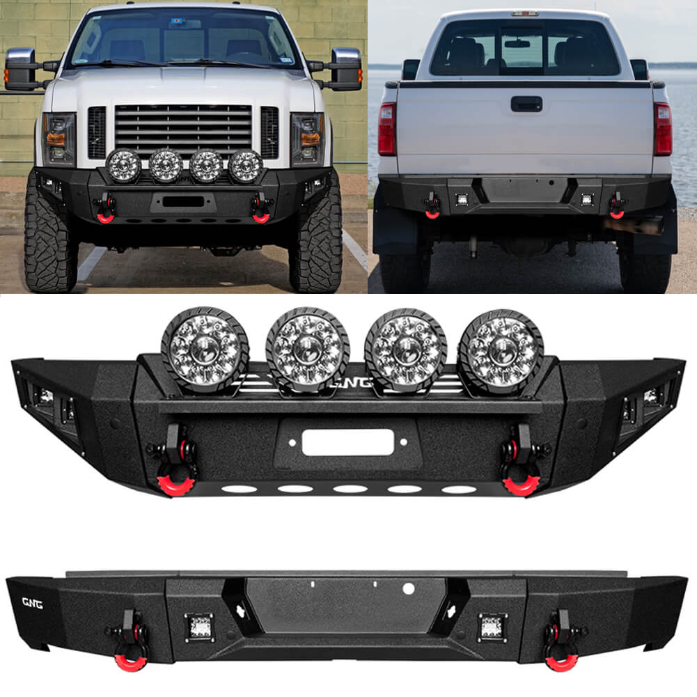 GNG Front and Rear Bumper Fits 2008-2010 Ford F250 F350 F450 Super Duty