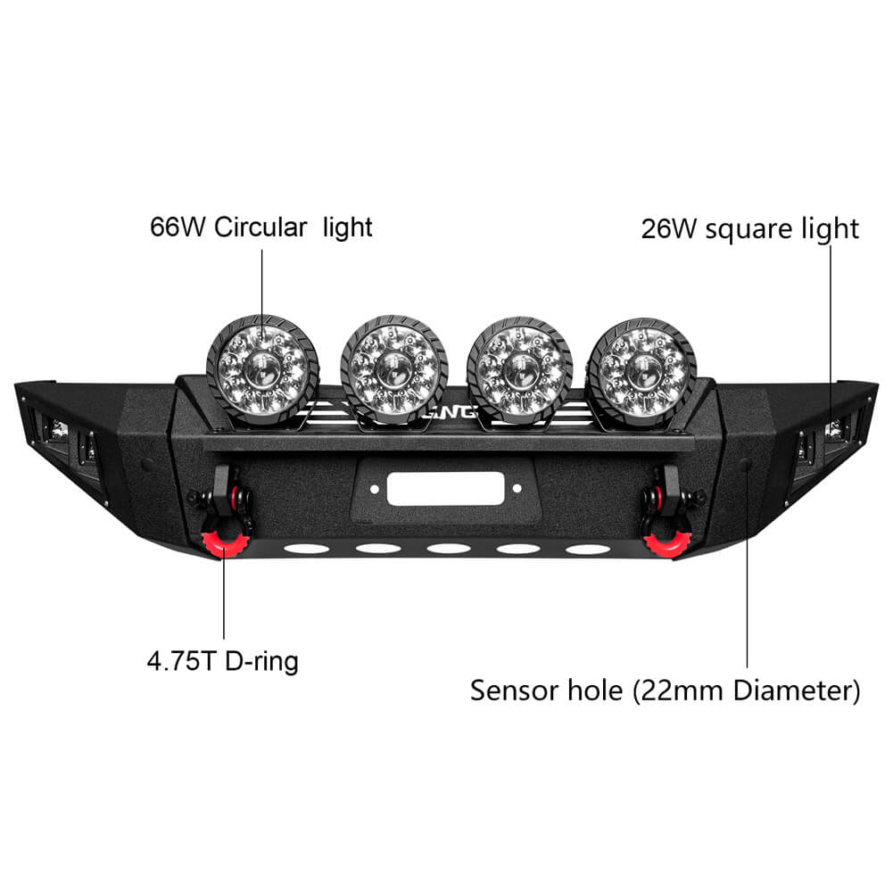 GNG Front and Rear Bumper Fits 2008-2010 Ford F250 F350 F450 Super Duty