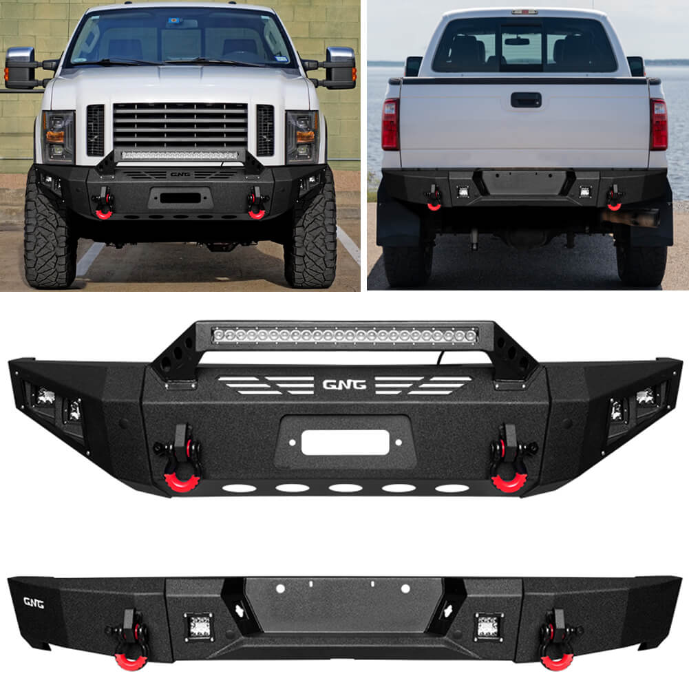 GNG Front and Rear Bumper Fits 2008-2010 Ford F250 F350 F450 Super Duty