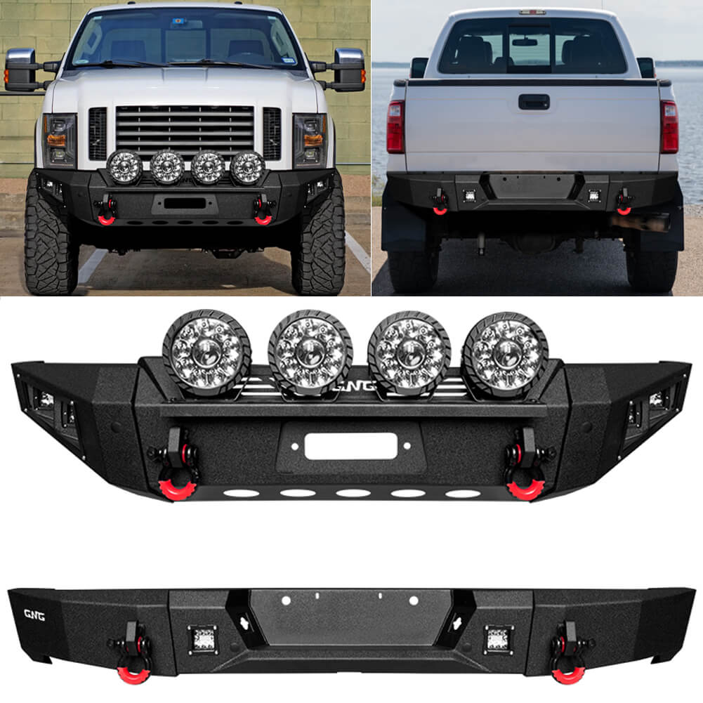 GNG Front and Rear Bumper Fits 2008-2010 Ford F250 F350 F450 Super Duty