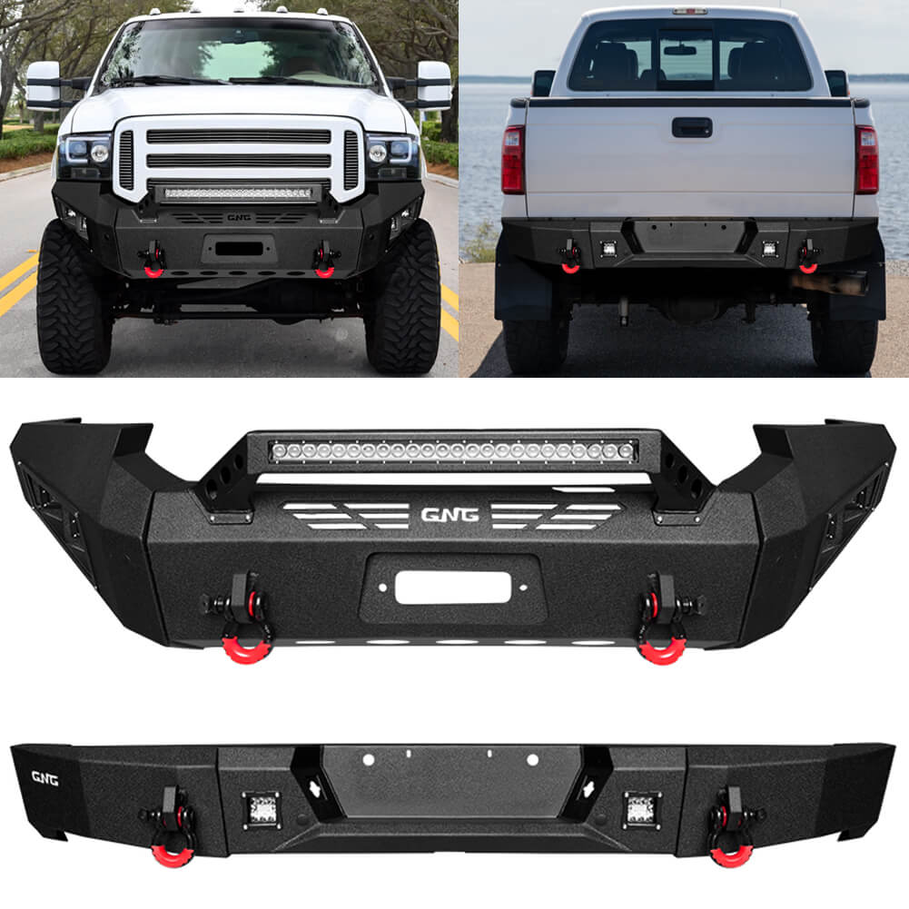 GNG Front and Rear Bumper Fits 2005-2007 Ford F250 F350 F450 Super Duty