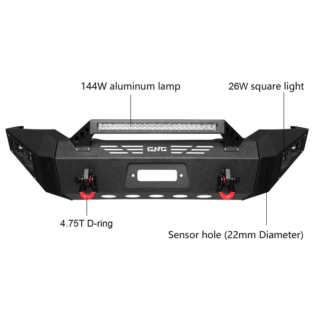 GNG Front and Rear Bumper Fits 1999-2004 Ford F250 F350 F450 Super Duty