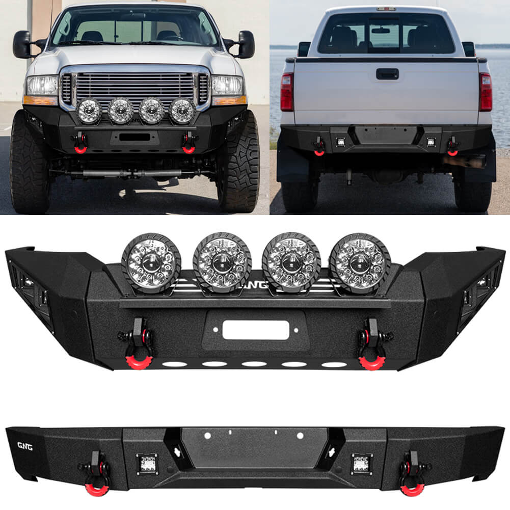 GNG Front and Rear Bumper Fits 1999-2004 Ford F250 F350 F450 Super Duty