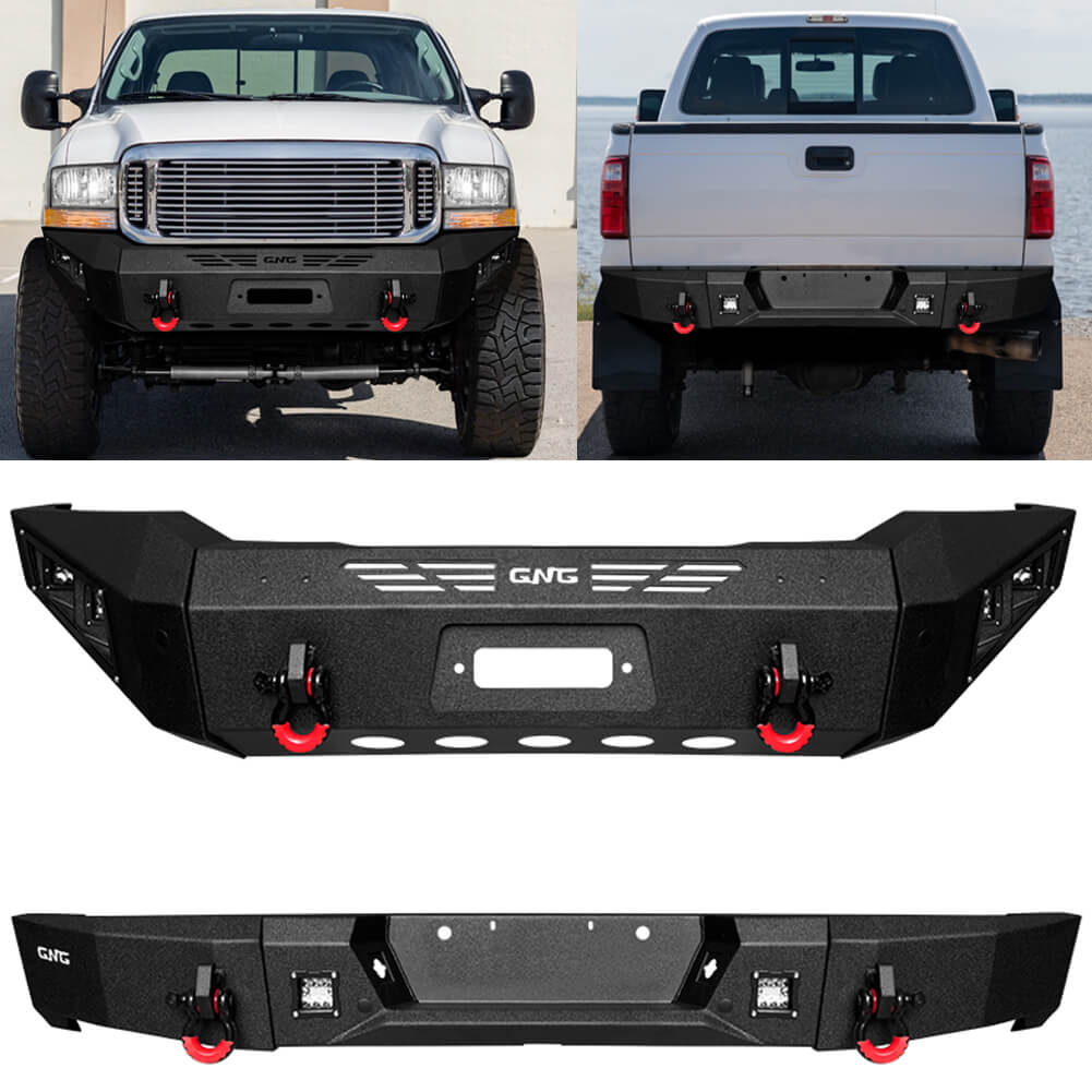 GNG Front and Rear Bumper Fits 1999-2004 Ford F250 F350 F450 Super Duty