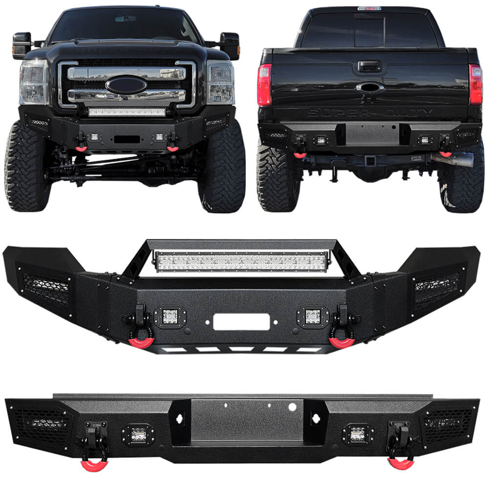 Vijay Front Bumper and Rear Bumper Fits 2011-2016 Ford F250 F350 F450 Super Duty