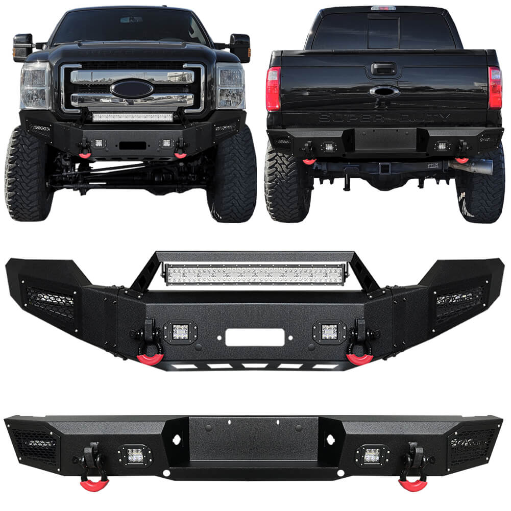 Vijay Front Bumper and Rear Bumper Fits 2011-2016 Ford F250 F350 F450 Super Duty