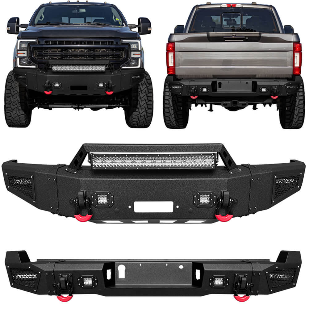 Vijay Front Bumper and Rear Bumper Fits 2017-2022 Ford F250 F350 F450 Super Duty