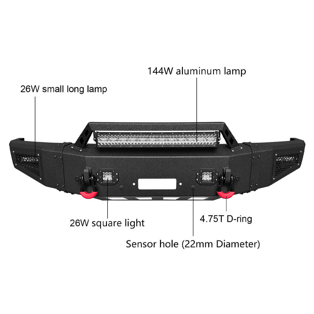 Vijay Front Bumper and Rear Bumper Fits 2017-2022 Ford F250 F350 F450 Super Duty