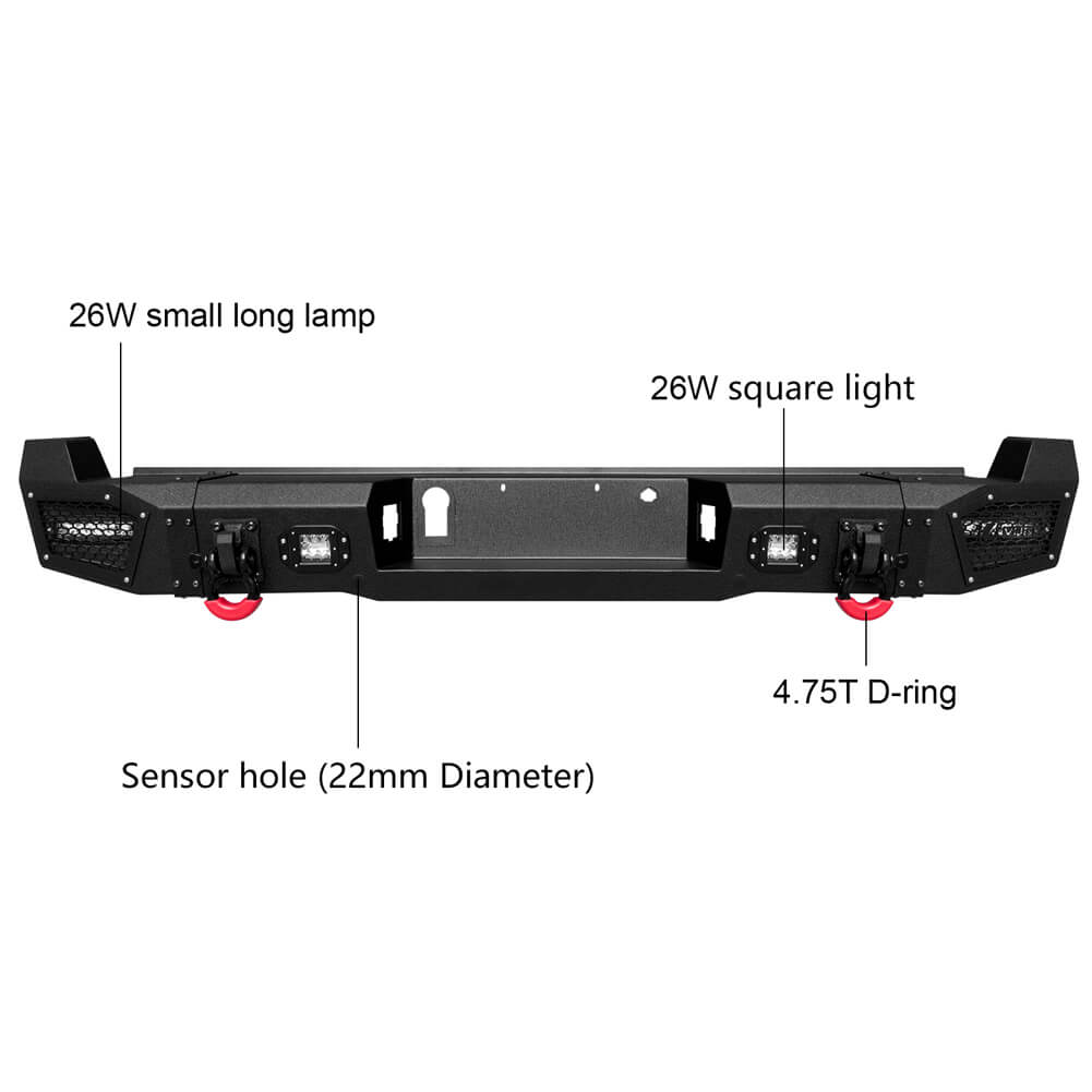 Vijay Front Bumper and Rear Bumper Fits 2017-2022 Ford F250 F350 F450 Super Duty