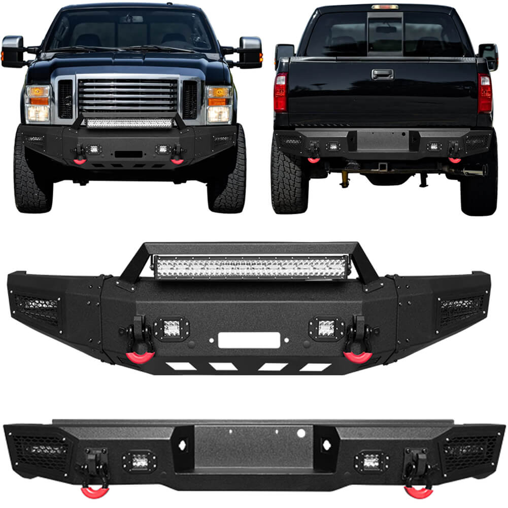 Vijay Front Bumper and Rear Bumper Fits 2008-2010 Ford F250 F350 F450 Super Duty