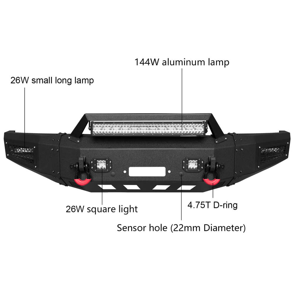 Vijay Front Bumper and Rear Bumper Fits 2008-2010 Ford F250 F350 F450 Super Duty