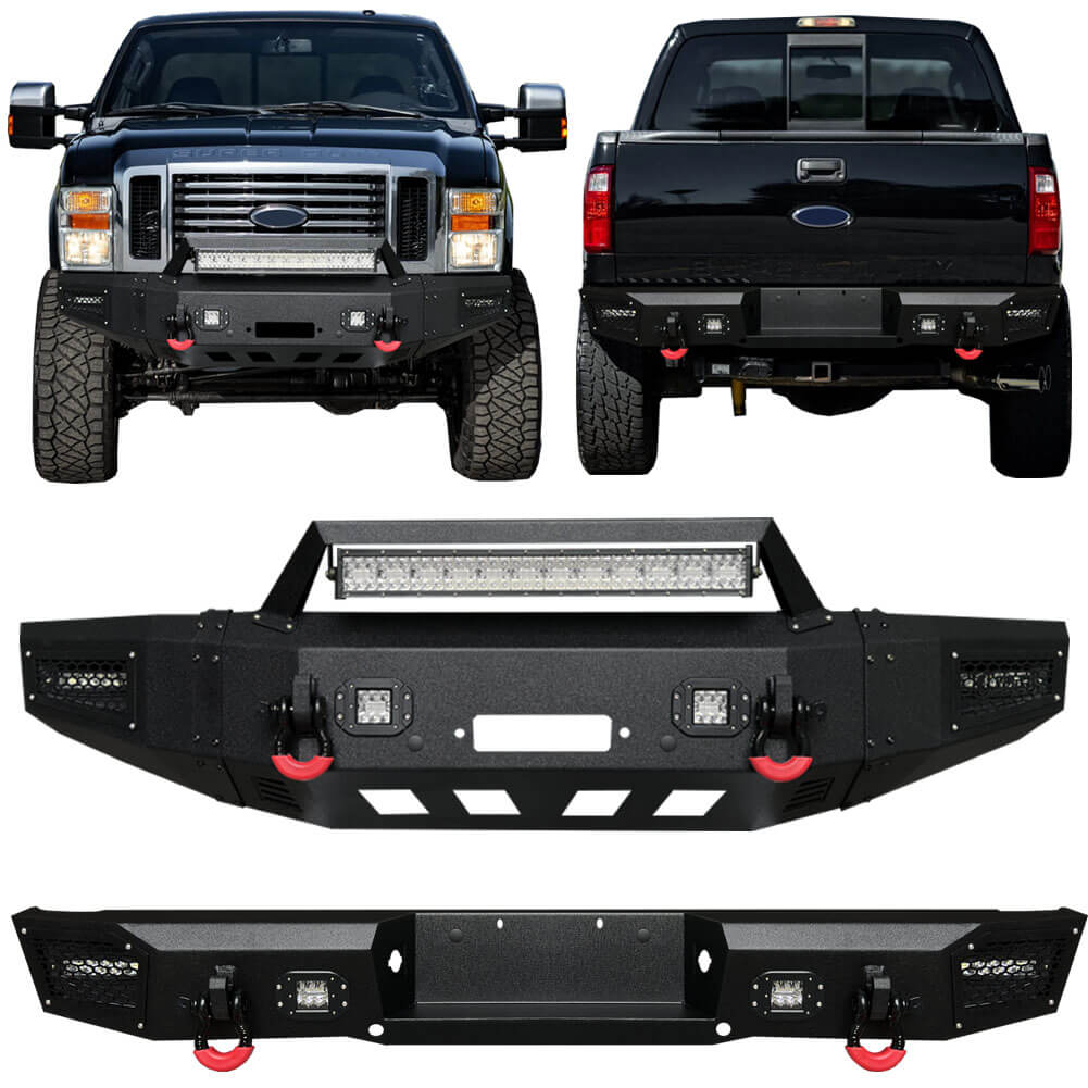 Vijay Front Bumper and Rear Bumper Fits 2008-2010 Ford F250 F350 F450 Super Duty