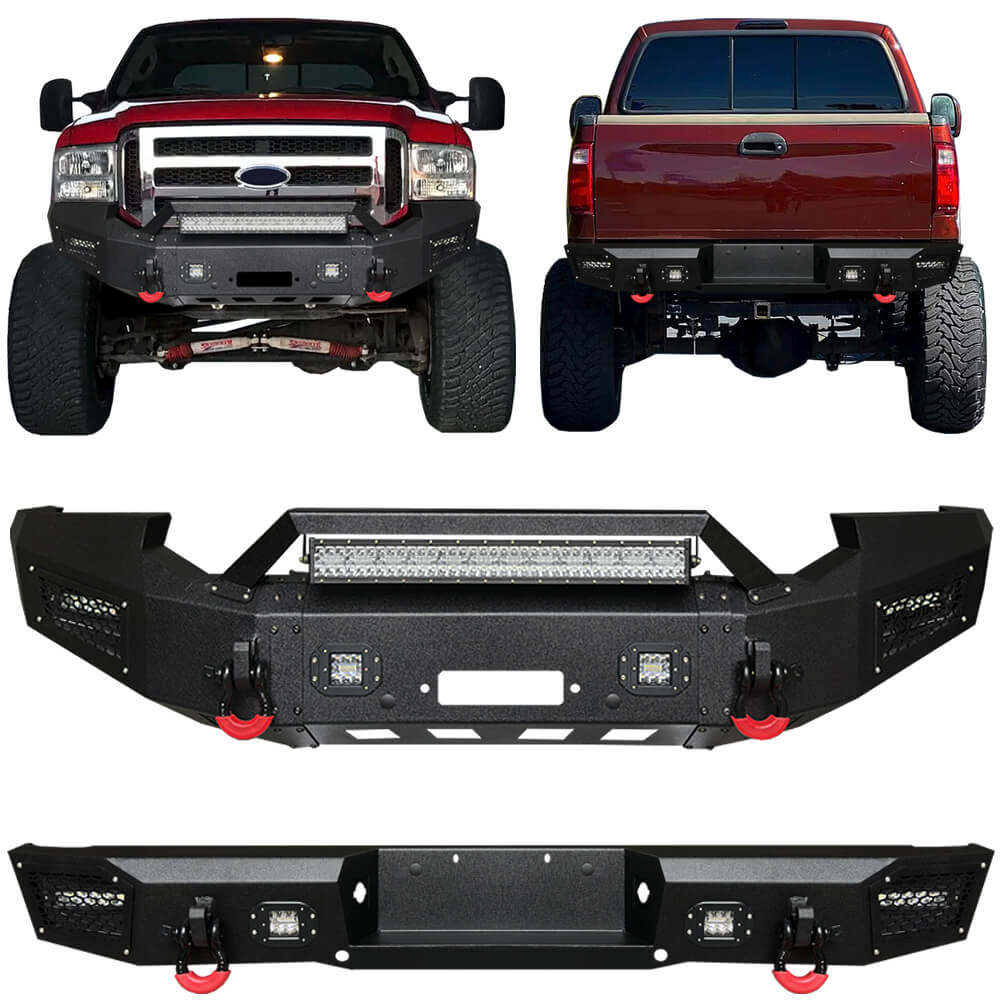 Vijay Front Bumper and Rear Bumper Fits 2005-2007 Ford F250 F350 F450 Super Duty