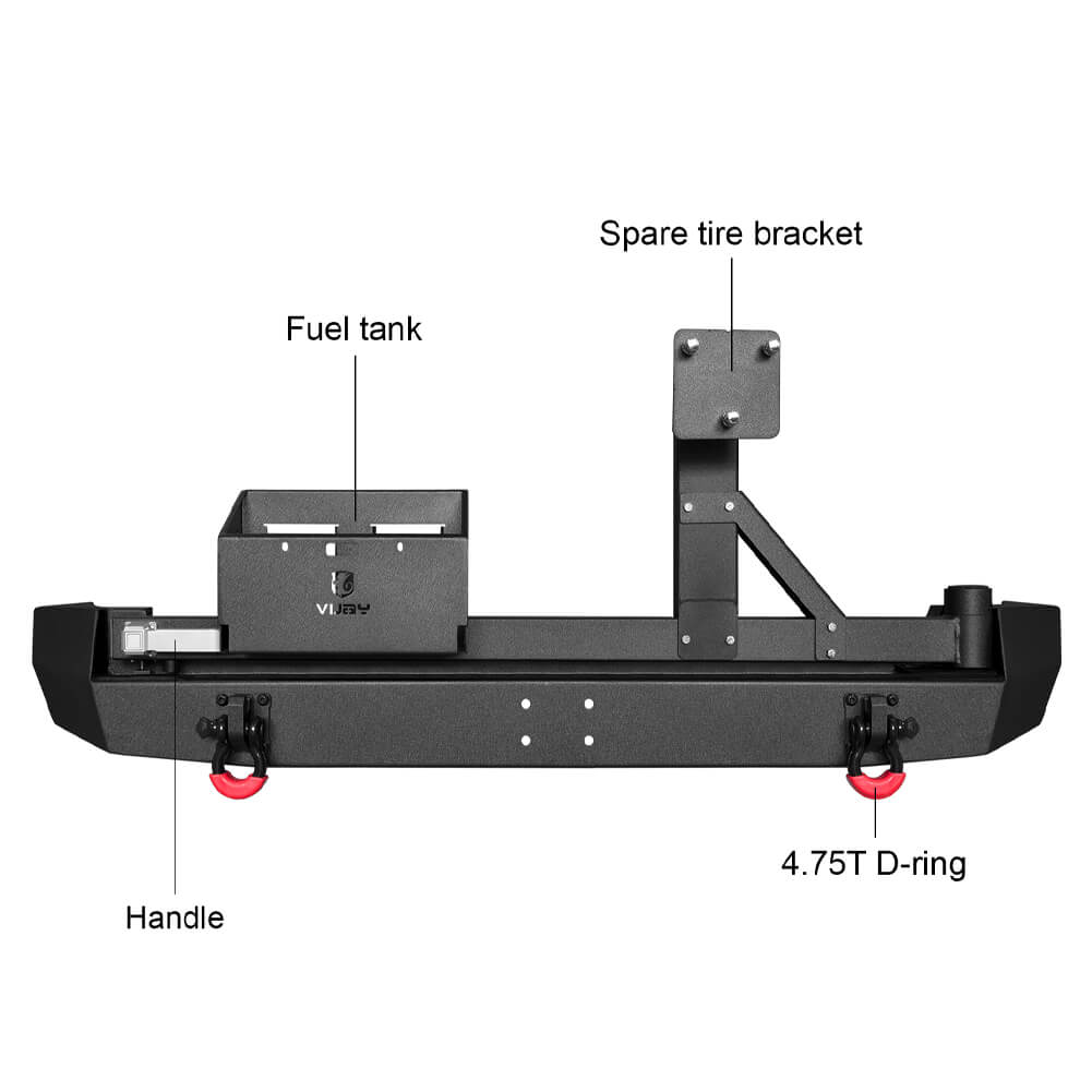 Vijay Rear Bumper Fits 2007-2014 Toyota FJ Cruiser