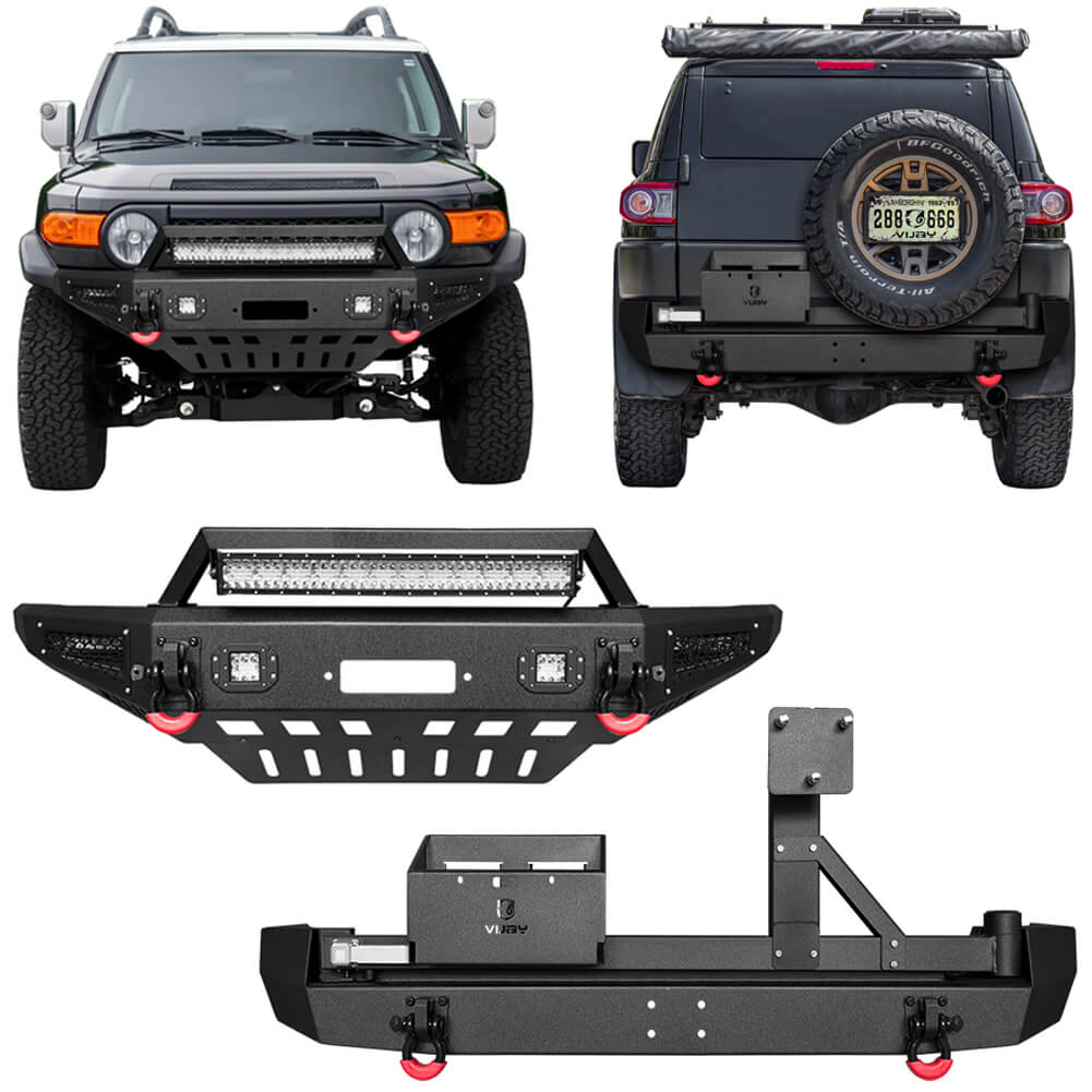 Vijay Front Bumper and Rear Bumper Fits 2007-2014 Toyota FJ Cruiser