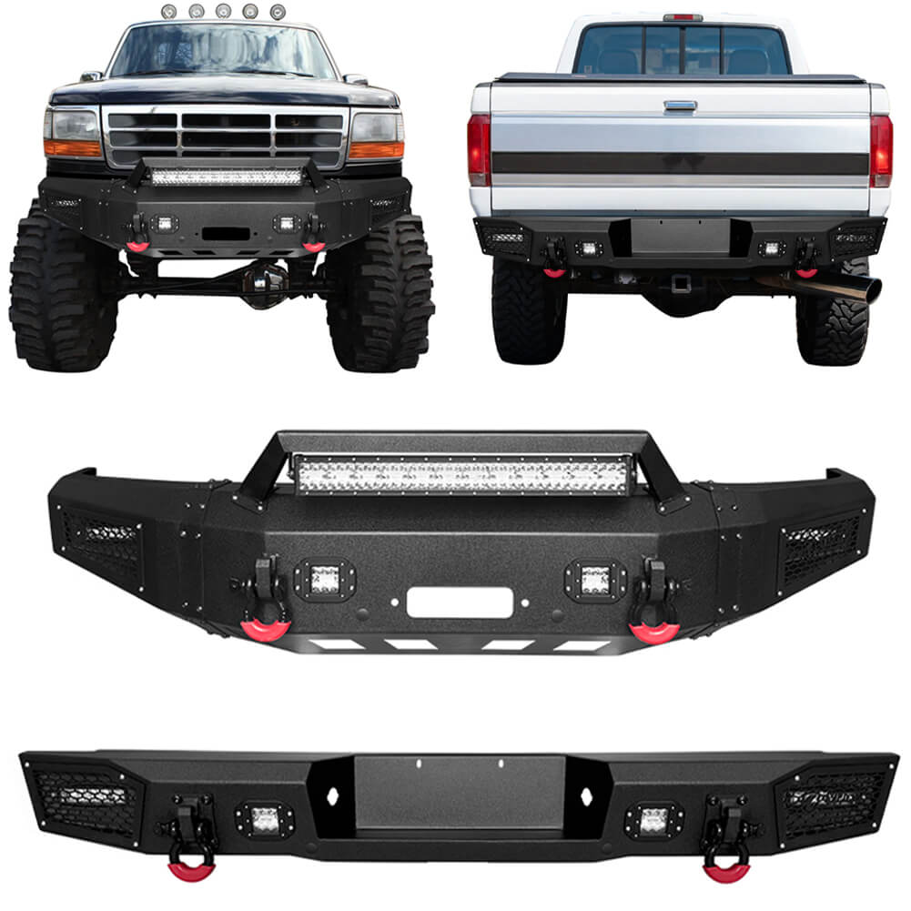 Vijay Front Bumper and Rear Bumper Fits 1992-1997 Ford F150 F250 F350 Super Duty