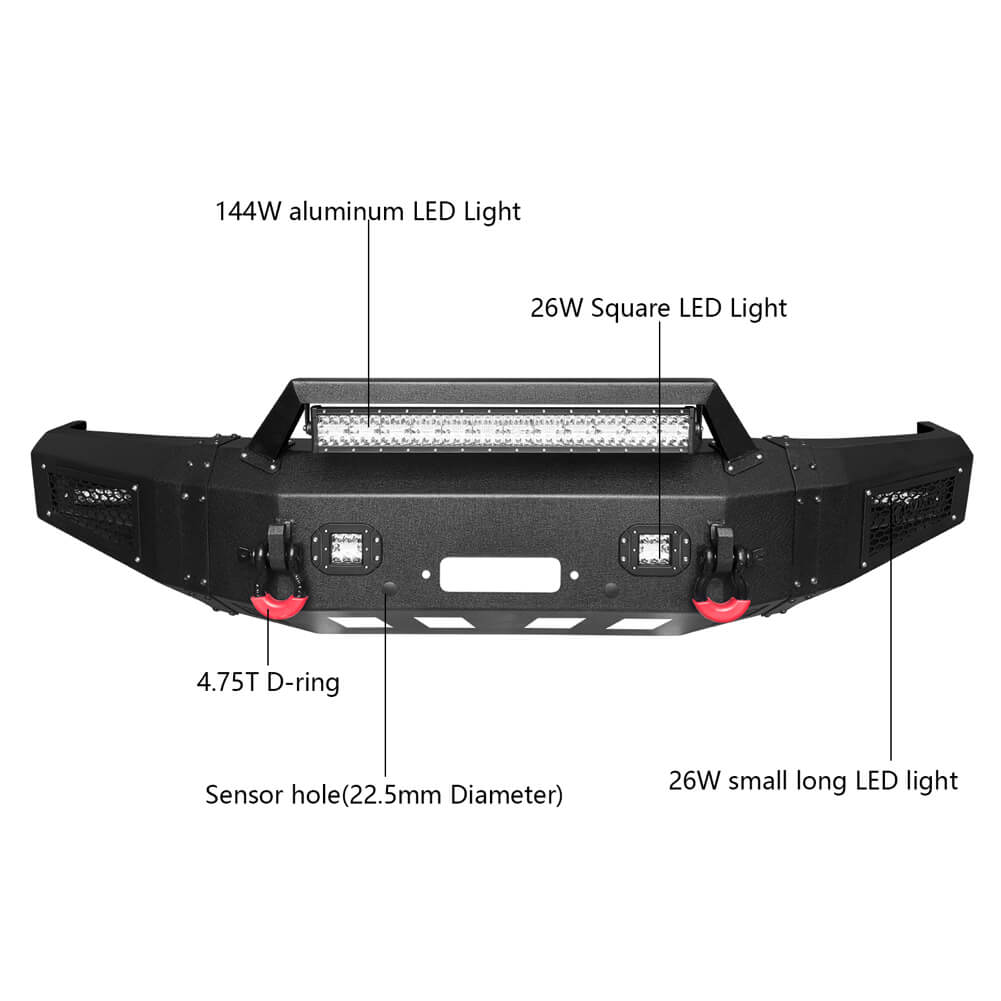 Vijay Front Bumper and Rear Bumper Fits 1992-1997 Ford F150 F250 F350 Super Duty