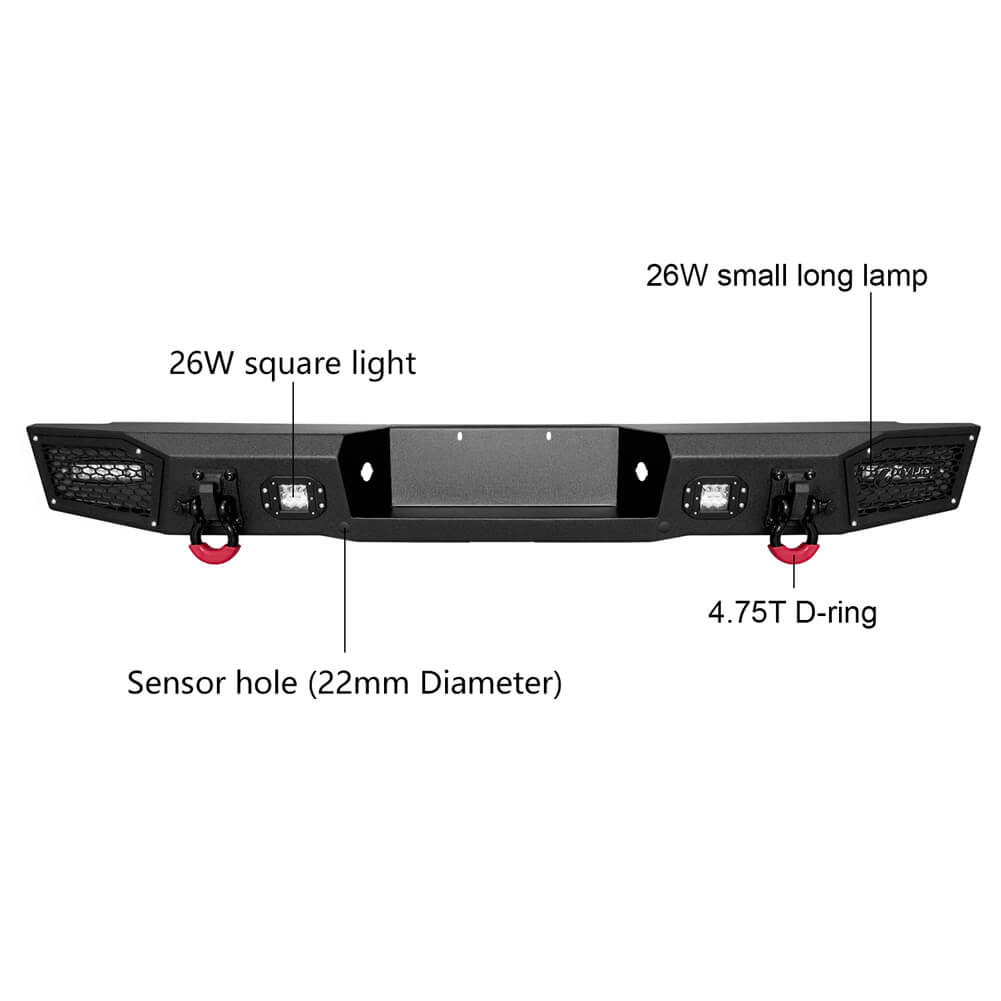 Vijay Front Bumper and Rear Bumper Fits 1992-1997 Ford F150 F250 F350 Super Duty