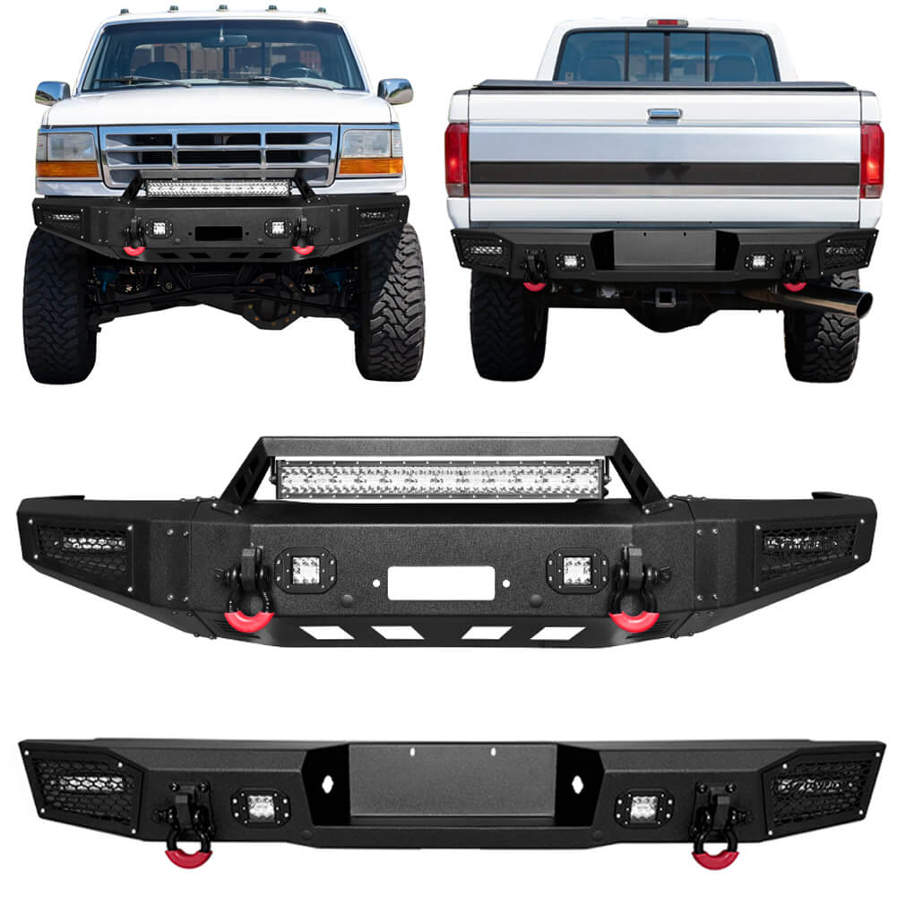 Vijay Front Bumper and Rear Bumper Fits 1992-1996 Ford F150 F250 F350 Super Duty