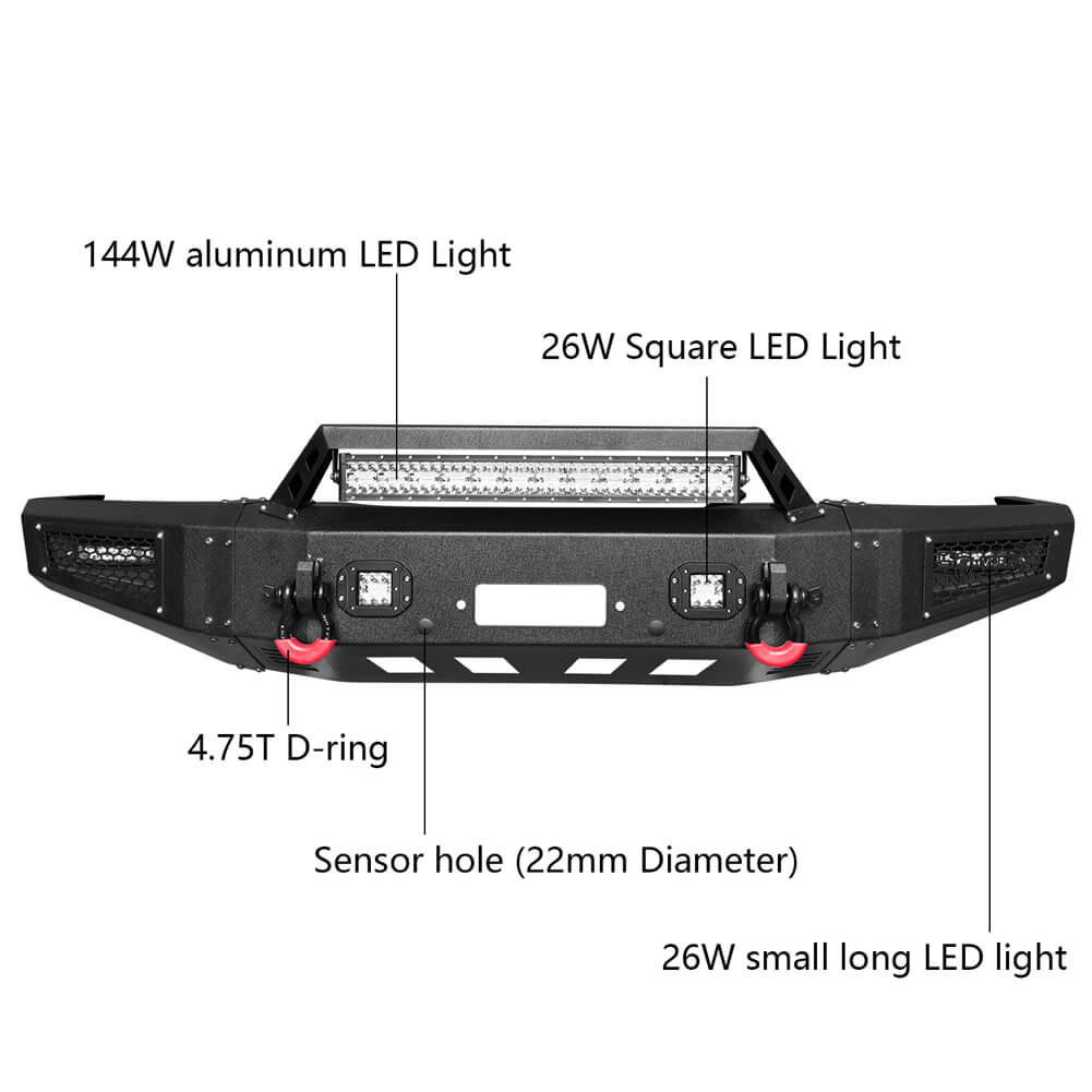 Vijay Front Bumper and Rear Bumper Fits 1992-1996 Ford F150 F250 F350 Super Duty