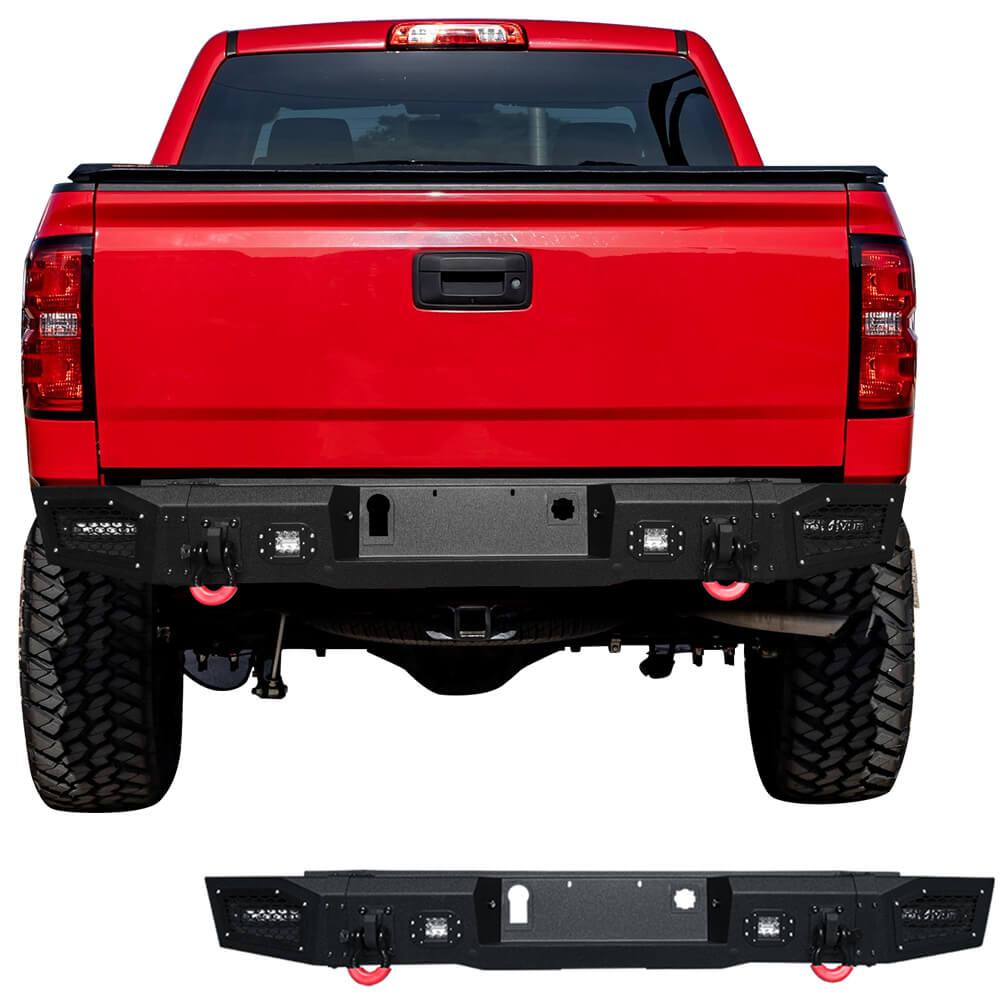 Vijay Rear Bumper Fits 2014-2018 Chevy Silverado 1500 and GMC Sierra 1500