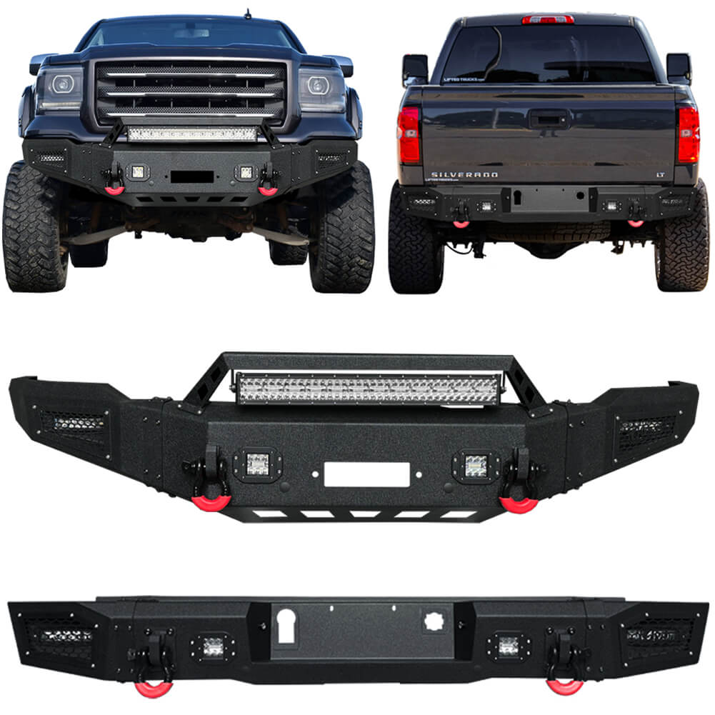 Vijay Front Bumper and Rear Bumper Fits 2014-2015 GMC Sierra 1500