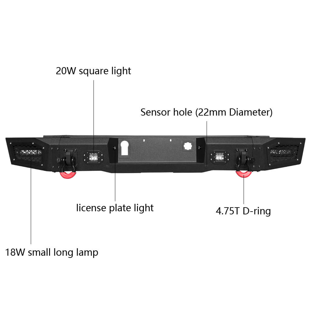 Vijay Front Bumper and Rear Bumper Fits 2014-2015 GMC Sierra 1500