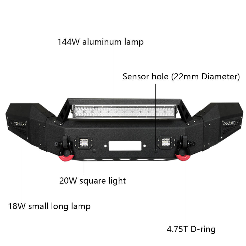 Vijay Front Bumper and Rear Bumper Fits 2016-2018 GMC Sierra 1500