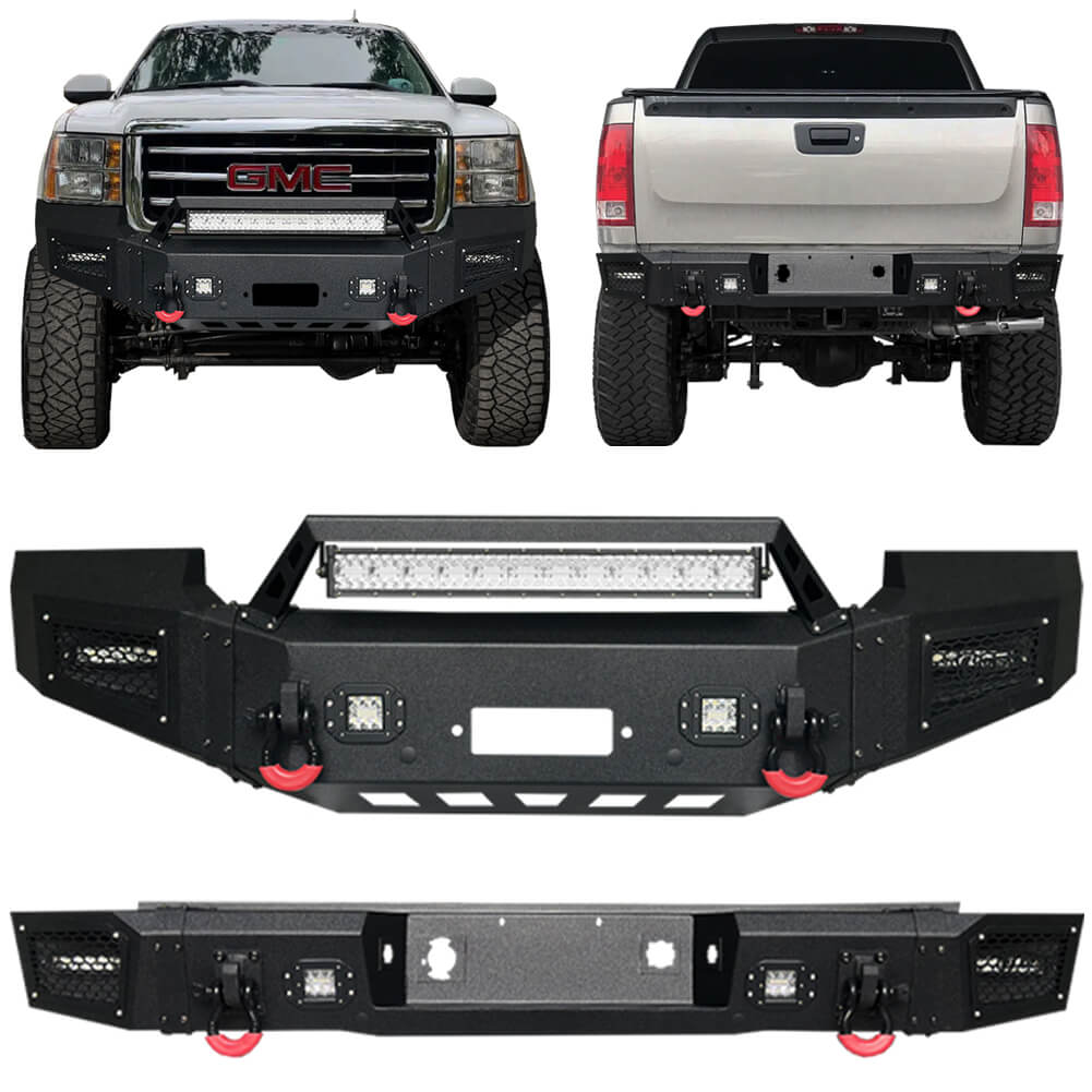 Vijay Front Bumper and Rear Bumper Fits 2007-2013 GMC Sierra 1500