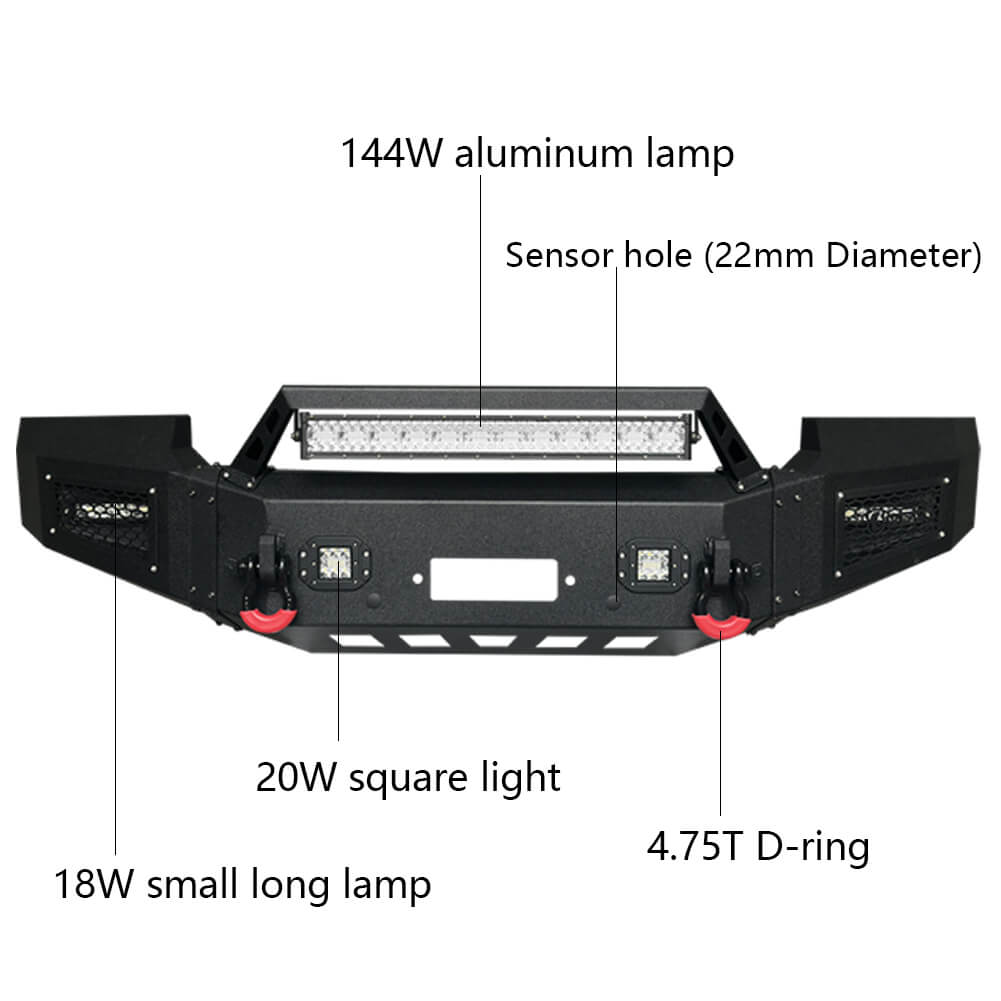 Vijay Front Bumper and Rear Bumper Fits 2007-2013 GMC Sierra 1500