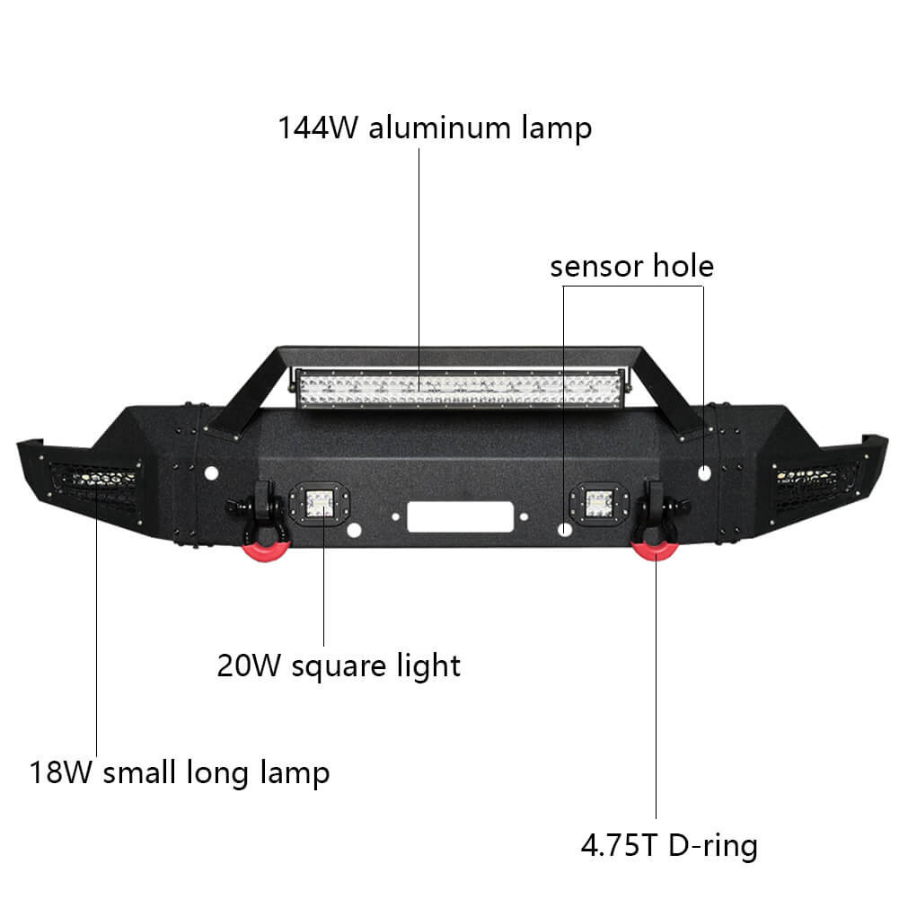 Vijay Front Bumper and Rear Bumper Fits 2019-2021 GMC Sierra 1500 and 2022 GMC Sierra 1500 Limited