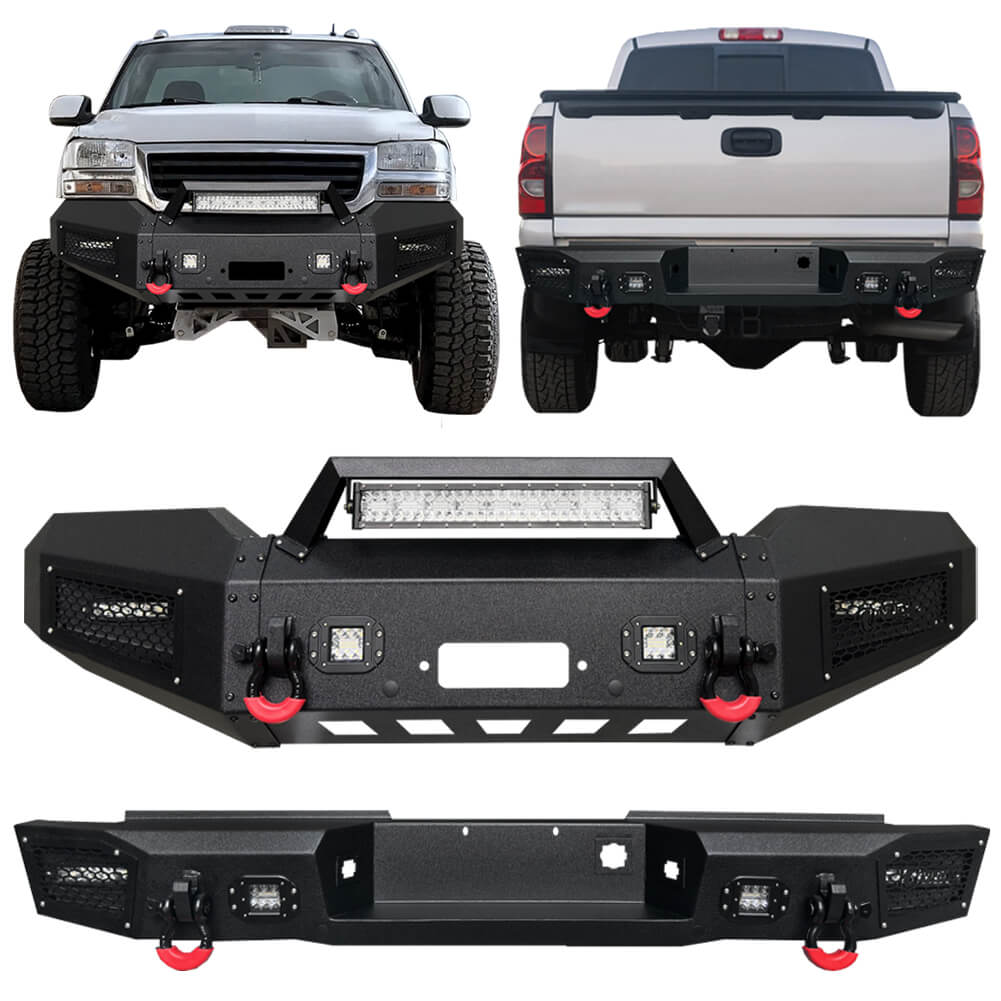 Vijay Front Bumper and Rear Bumper Fits 2003-2006 GMC Sierra 1500