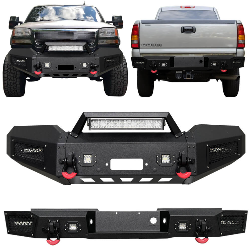 Vijay Front Bumper and Rear Bumper Fits 2003-2006 GMC Sierra 2500/3500