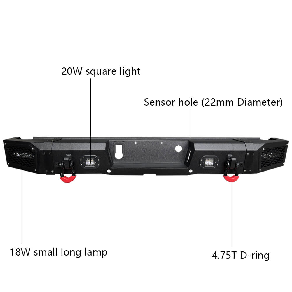 Vijay Rear Bumper Fits 2020-2023 Chevy Silverado 2500丨3500 丨 GMC Sierra 2500丨3500