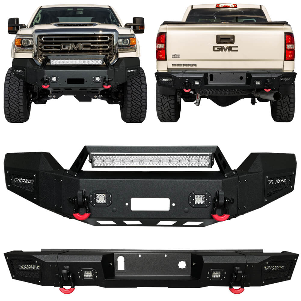 Vijay Front Bumper and Rear Bumper Fits 2015-2019 GMC Sierra 2500/3500